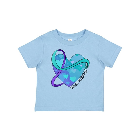 Inktastic Suicide Prevention Awareness Purple and Teal Heart Ribbon Boys or Girls Baby T-Shirt