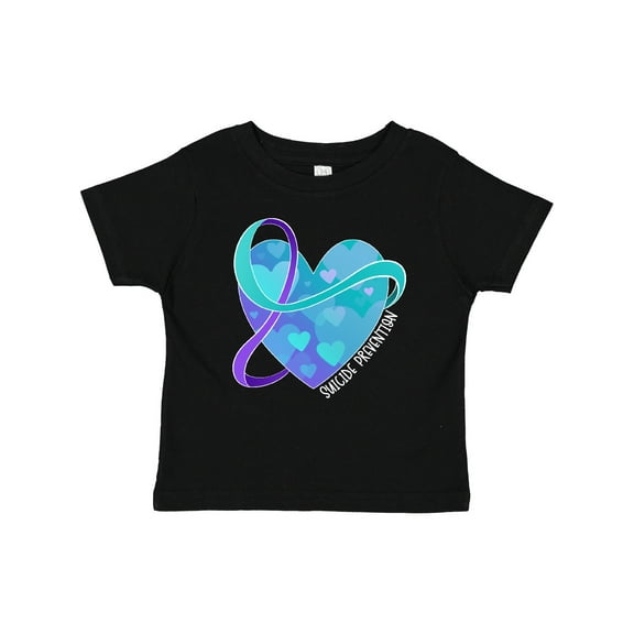 Inktastic Suicide Prevention Awareness Purple and Teal Heart Ribbon Boys or Girls Baby T-Shirt