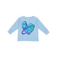 thumbnail image 1 of Inktastic Suicide Prevention Awareness Purple and Teal Heart Ribbon Boys or Girls Long Sleeve Toddler T-Shirt, 1 of 5