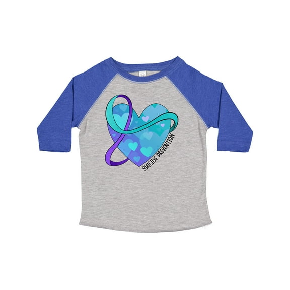 Inktastic Suicide Prevention Awareness Purple and Teal Heart Ribbon Boys or Girls Toddler T-Shirt