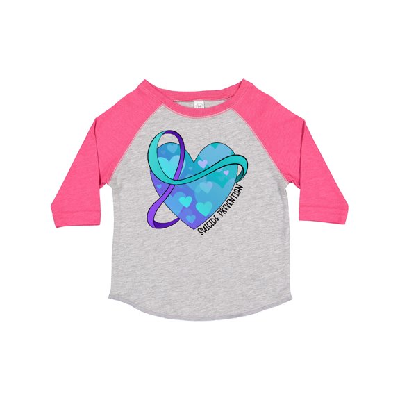 Inktastic Suicide Prevention Awareness Purple and Teal Heart Ribbon Boys or Girls Toddler T-Shirt