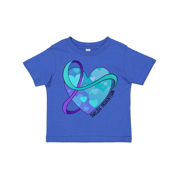 Inktastic Suicide Prevention Awareness Purple and Teal Heart Ribbon Boys or Girls Toddler T-Shirt