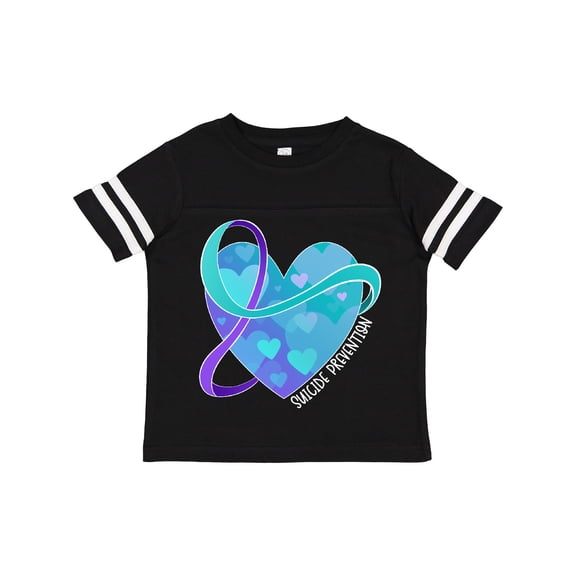 Inktastic Suicide Prevention Awareness Purple and Teal Heart Ribbon Boys or Girls Toddler T-Shirt