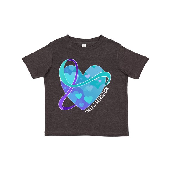 Inktastic Suicide Prevention Awareness Purple and Teal Heart Ribbon Boys or Girls Toddler T-Shirt