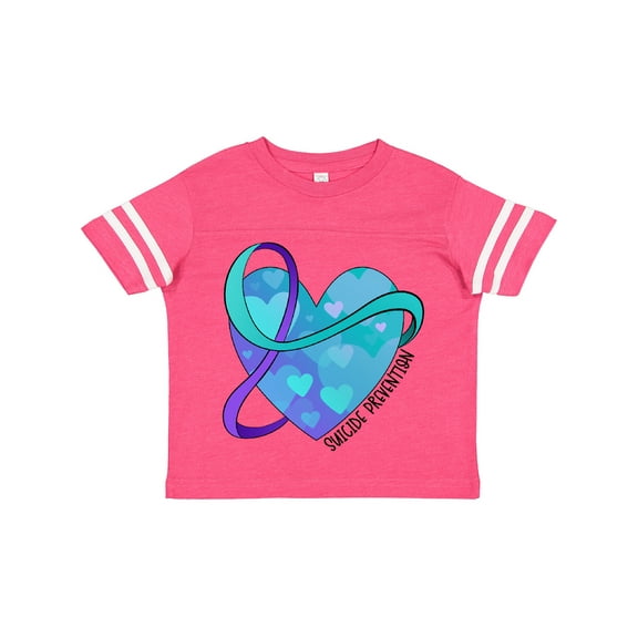 Inktastic Suicide Prevention Awareness Purple and Teal Heart Ribbon Boys or Girls Toddler T-Shirt
