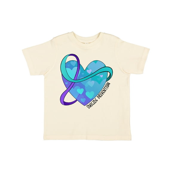 Inktastic Suicide Prevention Awareness Purple and Teal Heart Ribbon Boys or Girls Toddler T-Shirt