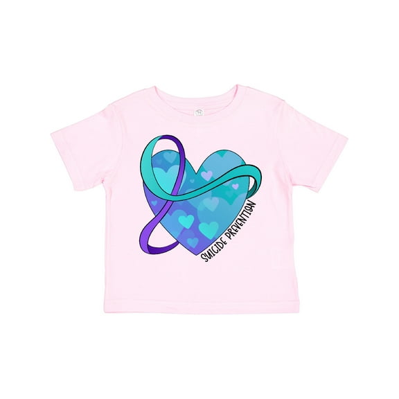 Inktastic Suicide Prevention Awareness Purple and Teal Heart Ribbon Boys or Girls Toddler T-Shirt