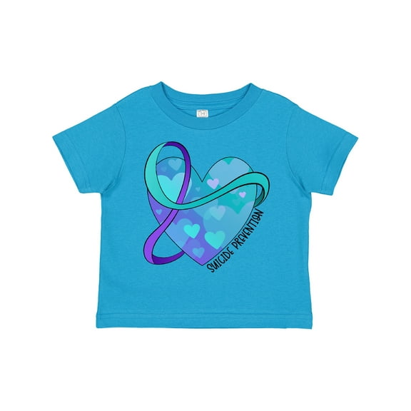 Inktastic Suicide Prevention Awareness Purple and Teal Heart Ribbon Boys or Girls Toddler T-Shirt