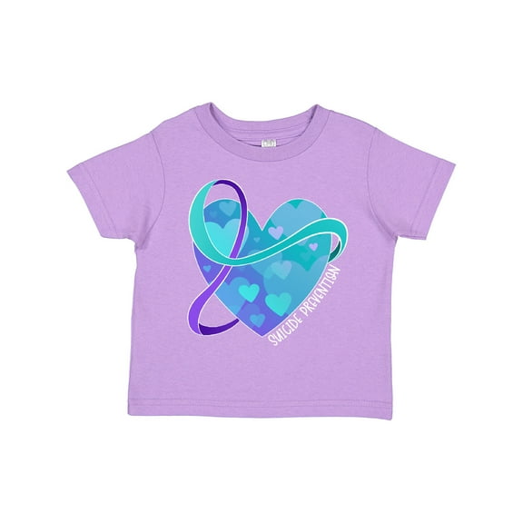 Inktastic Suicide Prevention Awareness Purple and Teal Heart Ribbon Boys or Girls Toddler T-Shirt