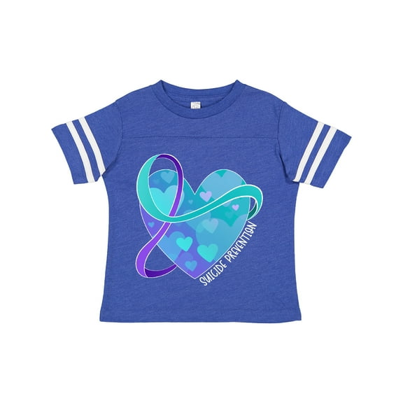 Inktastic Suicide Prevention Awareness Purple and Teal Heart Ribbon Boys or Girls Toddler T-Shirt