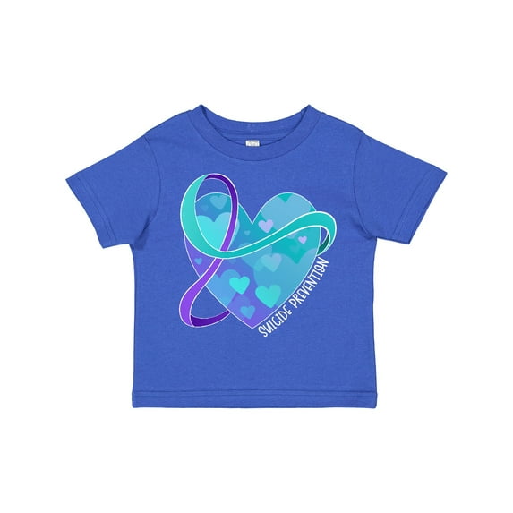Inktastic Suicide Prevention Awareness Purple and Teal Heart Ribbon Boys or Girls Toddler T-Shirt