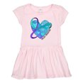 thumbnail image 1 of Inktastic Suicide Prevention Awareness Purple and Teal Heart Ribbon Girls Toddler Dress, 1 of 4