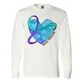 thumbnail image 1 of Inktastic Suicide Prevention Awareness Purple and Teal Heart Ribbon Long Sleeve T-Shirt, 1 of 5