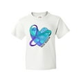 thumbnail image 1 of Inktastic Suicide Prevention Awareness Purple and Teal Heart Ribbon Youth T-Shirt, 1 of 5