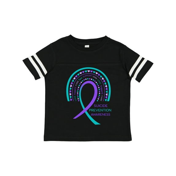 Inktastic Suicide Prevention Awareness Rainbow Ribbon with Hearts Boys or Girls Toddler T-Shirt