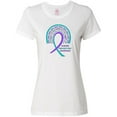 thumbnail image 1 of Inktastic Suicide Prevention Awareness Rainbow Ribbon with Hearts Women's T-Shirt, 1 of 5