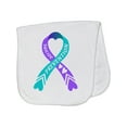 thumbnail image 1 of Inktastic Suicide Prevention Blue and Purple Ribbon with Hearts Baby Burp Cloth, 1 of 3