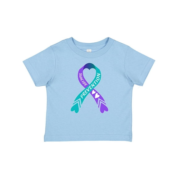 Inktastic Suicide Prevention Blue and Purple Ribbon with Hearts Boys or Girls Baby T-Shirt