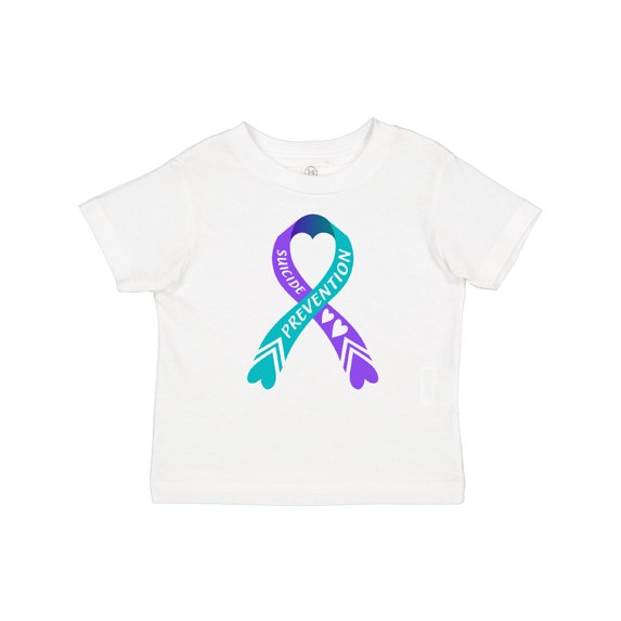 Inktastic Suicide Prevention Blue and Purple Ribbon with Hearts Boys or Girls Baby T-Shirt