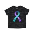 thumbnail image 1 of Inktastic Suicide Prevention Blue and Purple Ribbon with Hearts Boys or Girls Toddler T-Shirt, 1 of 5