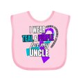 thumbnail image 1 of Inktastic Suicide Prevention I Wear Teal and Purple For My Uncle Boys or Girls Baby Bib, 1 of 4