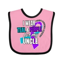 Inktastic Suicide Prevention I Wear Teal and Purple For My Uncle Boys or Girls Baby Bib