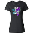 thumbnail image 1 of Inktastic Suicide Prevention I Wear Teal and Purple For My Uncle Women's T-Shirt, 1 of 5