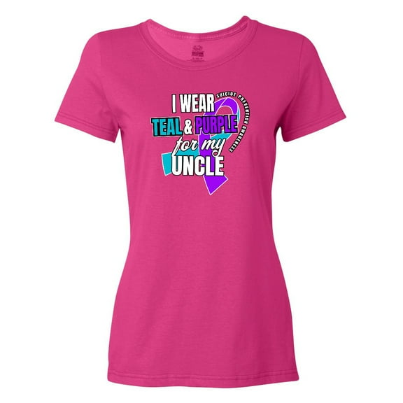 Inktastic Suicide Prevention I Wear Teal and Purple For My Uncle Women's T-Shirt