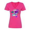 thumbnail image 1 of Inktastic Suicide Prevention I Wear Teal and Purple For My Uncle Women's V-Neck T-Shirt, 1 of 5
