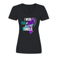 thumbnail image 1 of Inktastic Suicide Prevention I Wear Teal and Purple For My Uncle Women's V-Neck T-Shirt, 1 of 5
