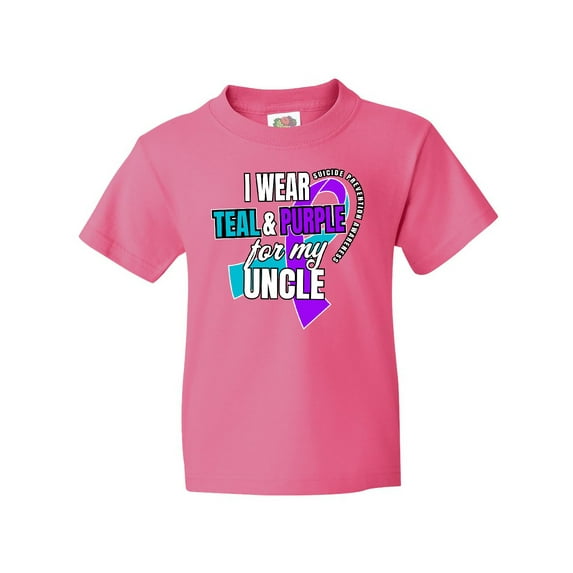 Inktastic Suicide Prevention I Wear Teal and Purple For My Uncle Youth T-Shirt