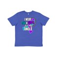 thumbnail image 1 of Inktastic Suicide Prevention I Wear Teal and Purple For My Uncle Youth T-Shirt, 1 of 5