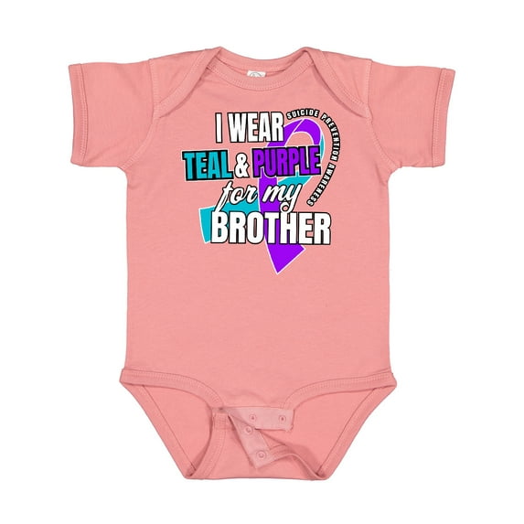 Inktastic Suicide Prevention I Wear Teal and Purple for My Brother Boys or Girls Baby Bodysuit