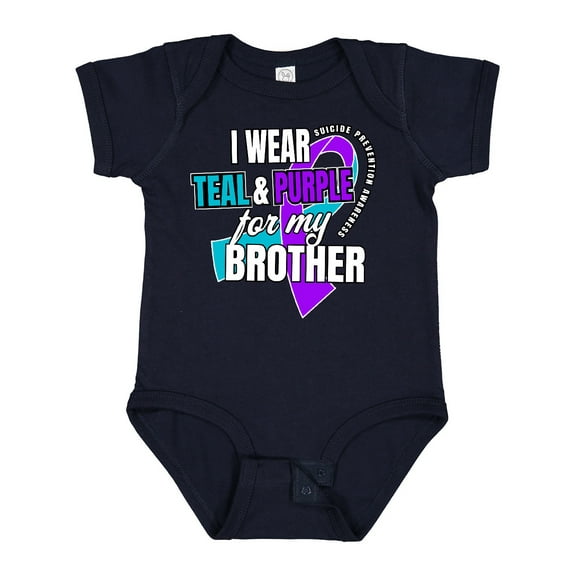 Inktastic Suicide Prevention I Wear Teal and Purple for My Brother Boys or Girls Baby Bodysuit