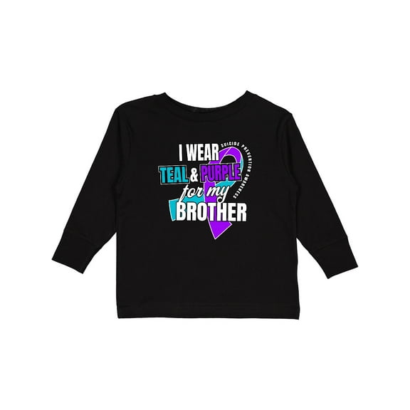 Inktastic Suicide Prevention I Wear Teal and Purple for My Brother Boys or Girls Long Sleeve Toddler T-Shirt