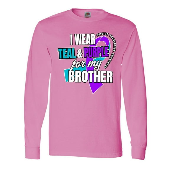 Inktastic Suicide Prevention I Wear Teal and Purple for My Brother Long Sleeve T-Shirt