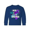 thumbnail image 1 of Inktastic Suicide Prevention I Wear Teal and Purple for My Brother Long Sleeve Youth T-Shirt, 1 of 5
