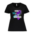 thumbnail image 1 of Inktastic Suicide Prevention I Wear Teal and Purple for My Brother Women's Plus Size T-Shirt, 1 of 5