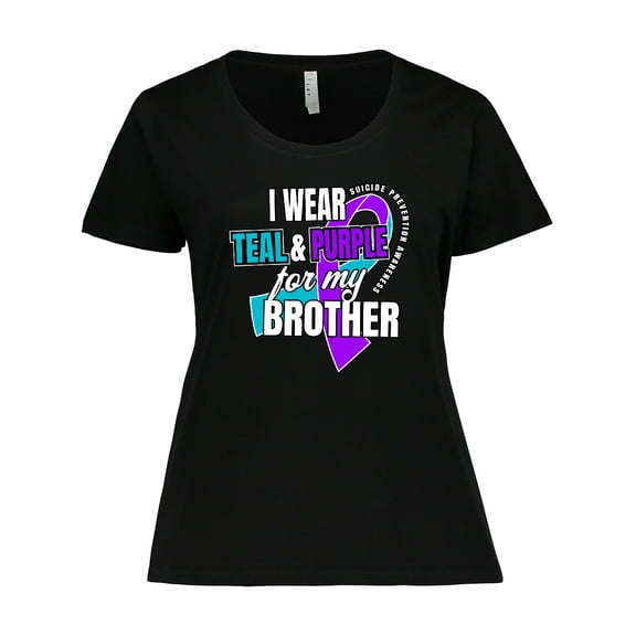Inktastic Suicide Prevention I Wear Teal and Purple for My Brother Women's Plus Size T-Shirt