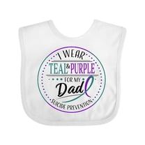 Inktastic Suicide Prevention- I Wear Teal and Purple for My Dad Boys or Girls Baby Bib