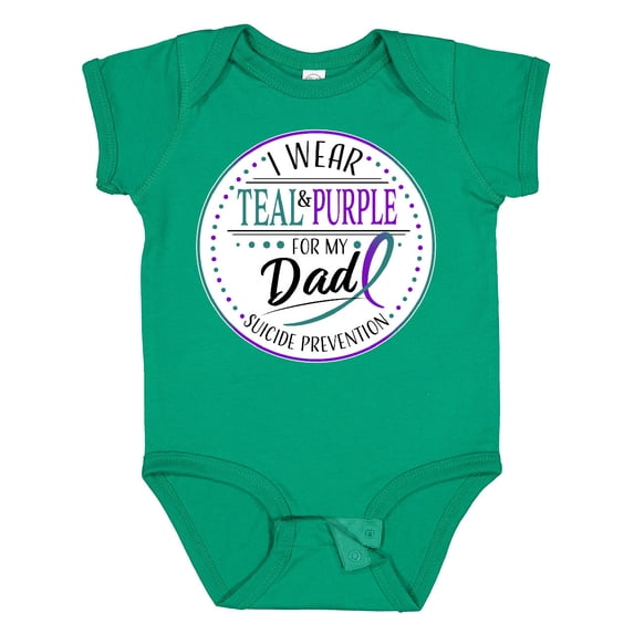 Inktastic Suicide Prevention I Wear Teal and Purple for My Dad Boys or Girls Baby Bodysuit