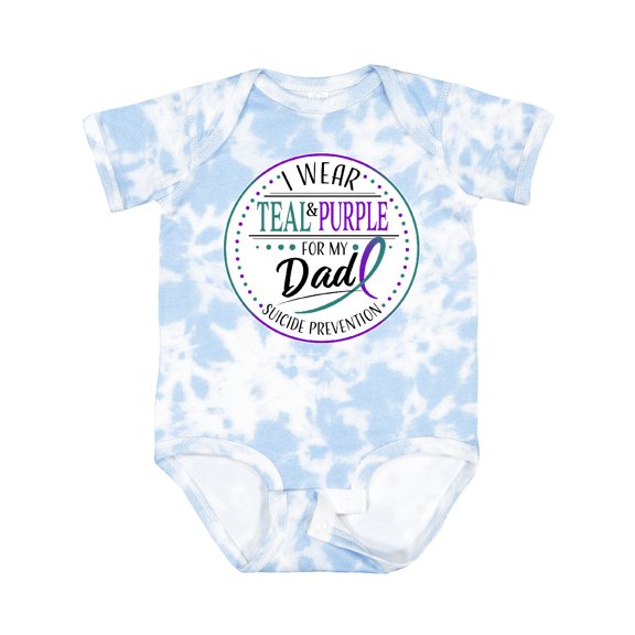 Inktastic Suicide Prevention I Wear Teal and Purple for My Dad Boys or Girls Baby Bodysuit