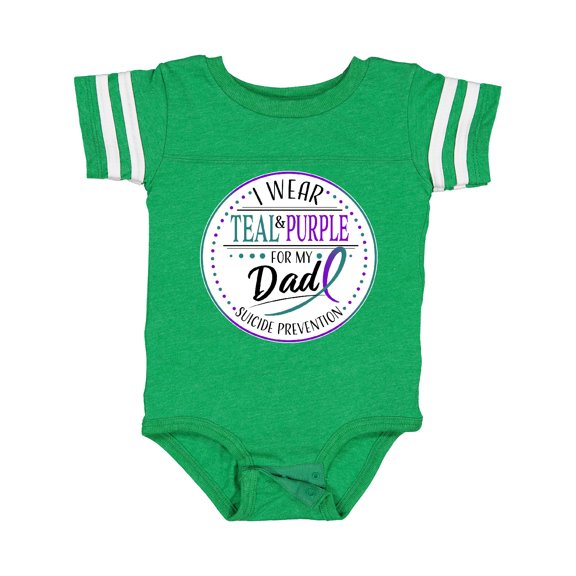 Inktastic Suicide Prevention I Wear Teal and Purple for My Dad Boys or Girls Baby Bodysuit