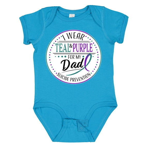 Inktastic Suicide Prevention I Wear Teal and Purple for My Dad Boys or Girls Baby Bodysuit