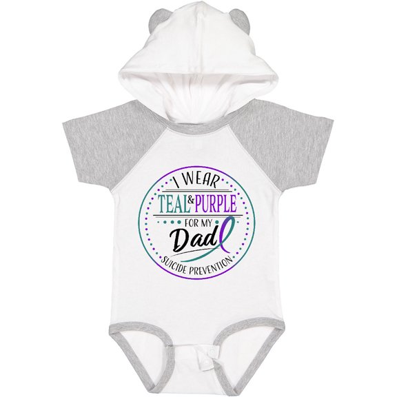 Inktastic Suicide Prevention I Wear Teal and Purple for My Dad Boys or Girls Baby Bodysuit