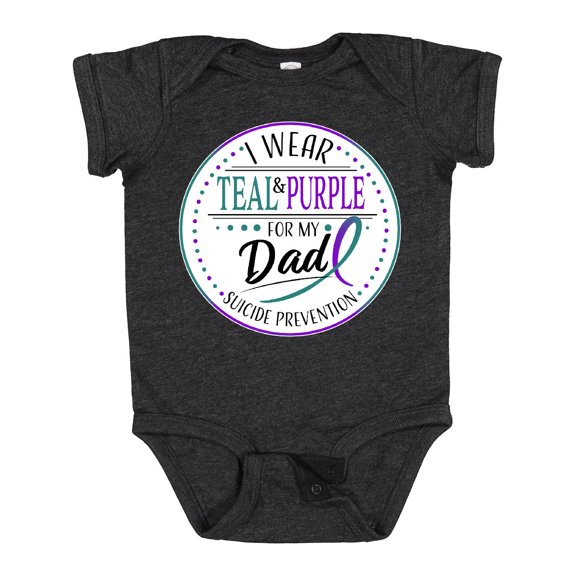 Inktastic Suicide Prevention I Wear Teal and Purple for My Dad Boys or Girls Baby Bodysuit