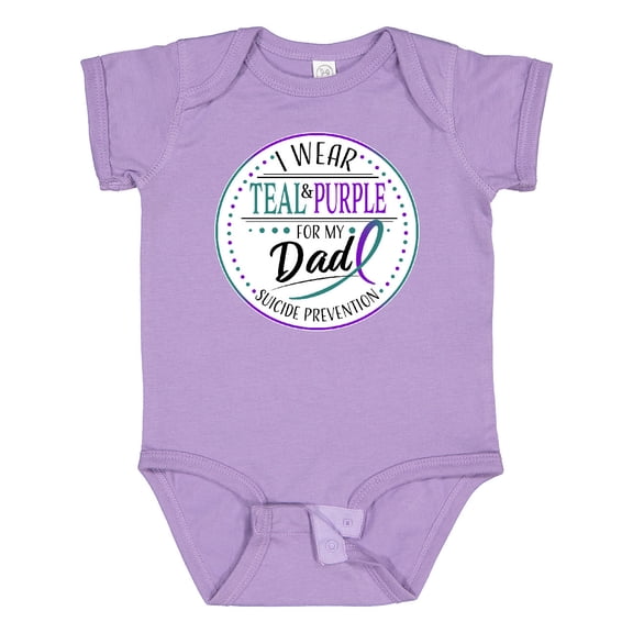Inktastic Suicide Prevention I Wear Teal and Purple for My Dad Boys or Girls Baby Bodysuit