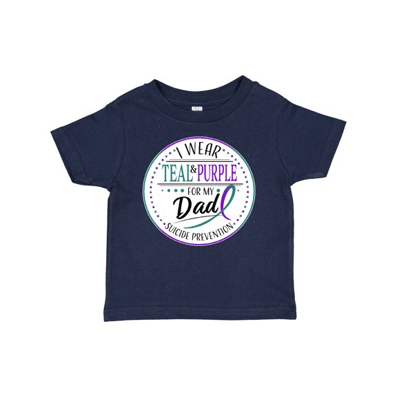 Inktastic Suicide Prevention- I Wear Teal and Purple for My Dad Boys or Girls Baby T-Shirt