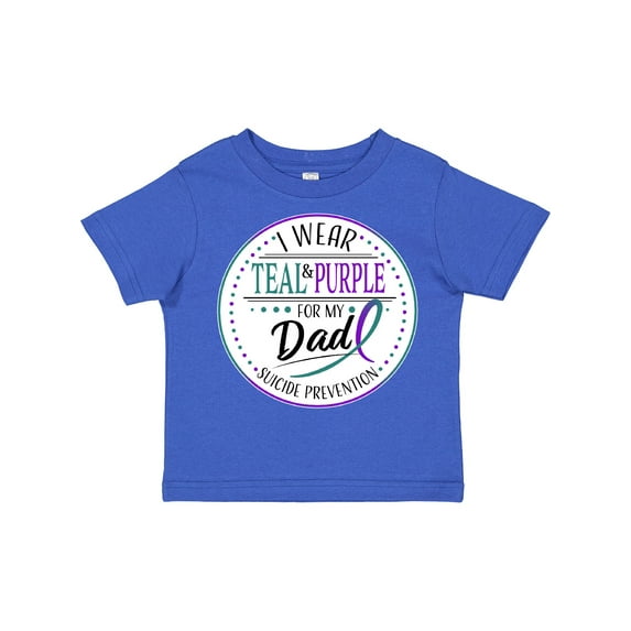 Inktastic Suicide Prevention- I Wear Teal and Purple for My Dad Boys or Girls Toddler T-Shirt