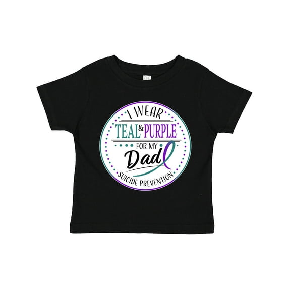 Inktastic Suicide Prevention- I Wear Teal and Purple for My Dad Boys or Girls Toddler T-Shirt